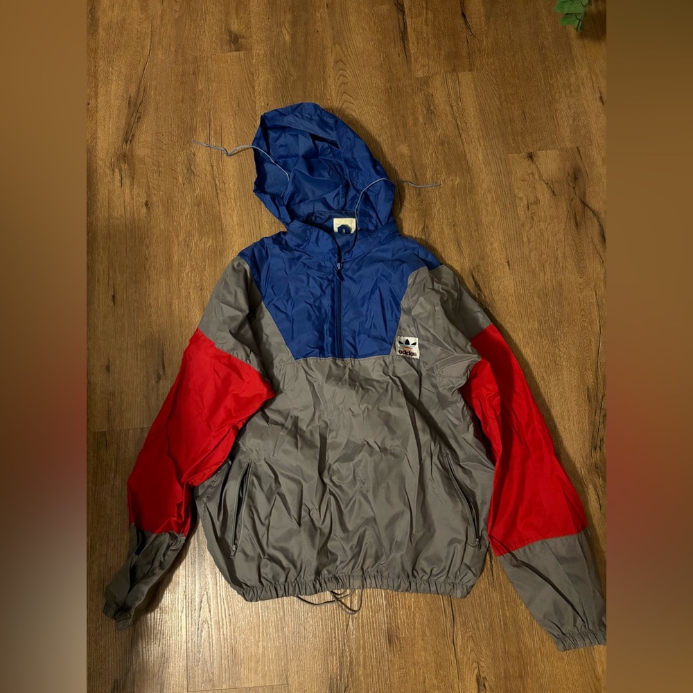 Y2K Vtg Adidas Color Block Windbreaker Pullover Men’s Medium